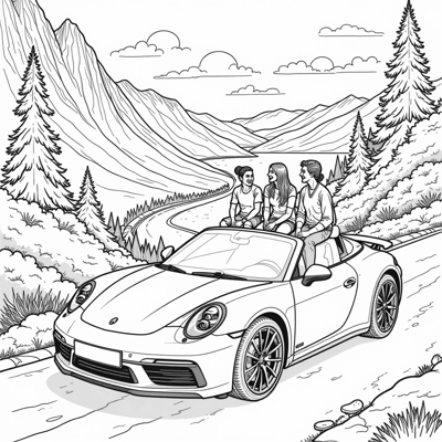 A Beautiful Car Coloring Page