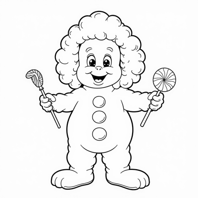 Oompa Loompa With Candy Coloring Page