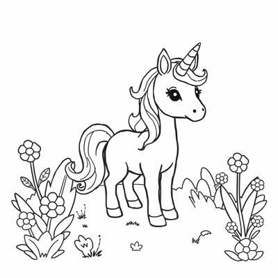 Unicorn In The Mist A Mysterious Morning Scene... Coloring Page
