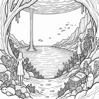 Underwater Kingdom Lies Hidden Beneath The Waves... Coloring Page