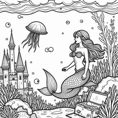 Underwater Kingdom Lies Hidden Beneath The Waves... Coloring Page