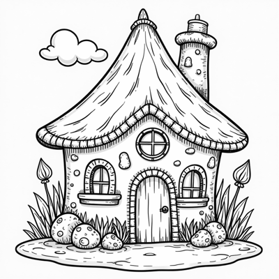 A Fairy House Coloring Page