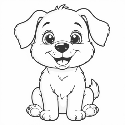 A Young Doggy Coloring Page