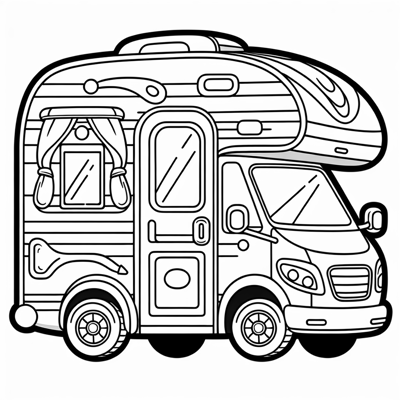 Cute Rv Coloring Page