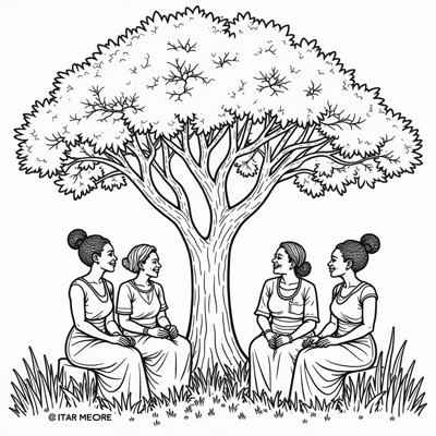 African Women Coloring Page