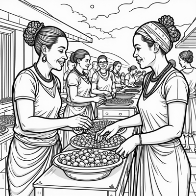 African Women Coloring Page
