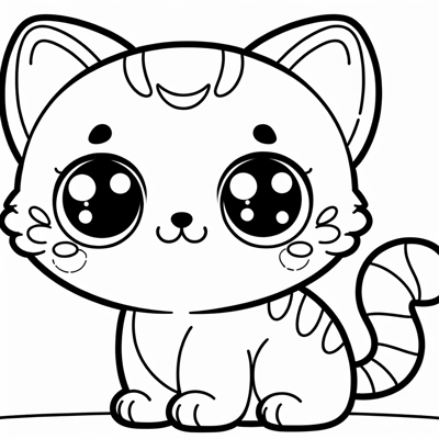 Shy Cat Coloring Page