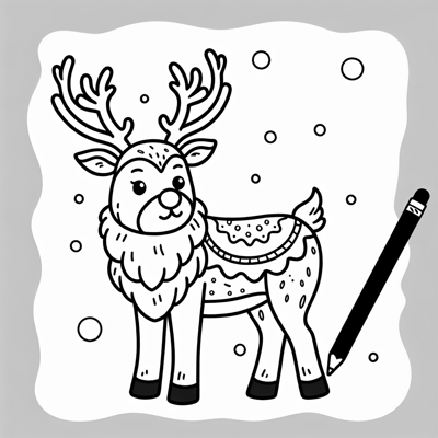 Santa Claus Reindeer Coloring Page