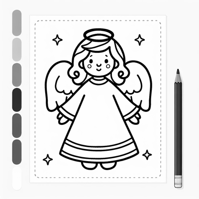 Christmas Angel Coloring Page