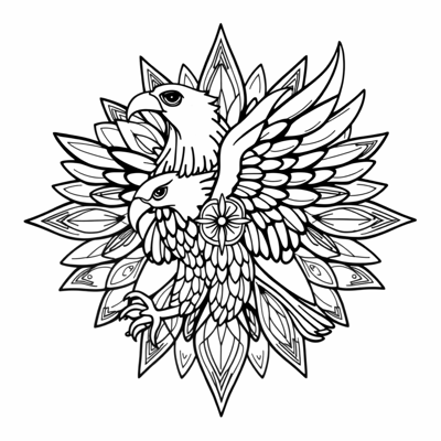 Draw An Eagle Coloring Page