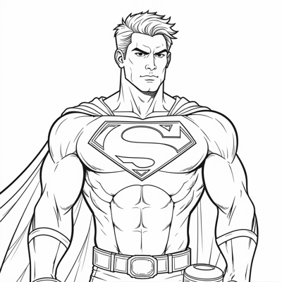 Superhero Red Marker Coloring Page