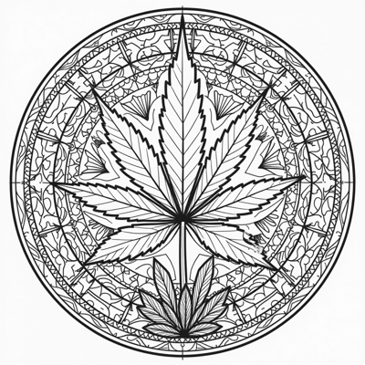 Weed Mandala Coloring Page