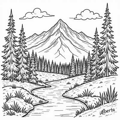 Create Fancy Letters For The Words Alberta... Coloring Page