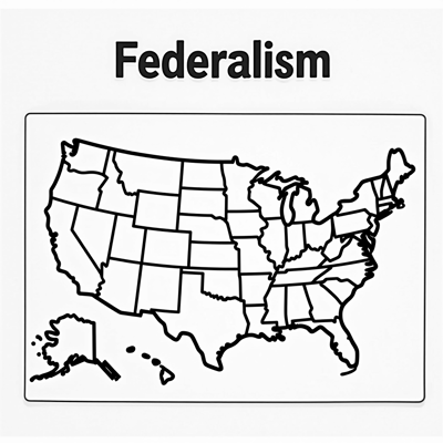 The Words Federalism On The Top Of Page Federalism... Coloring Page