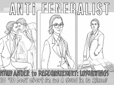 Three Pictures Of Men In Suits. Coloring Page