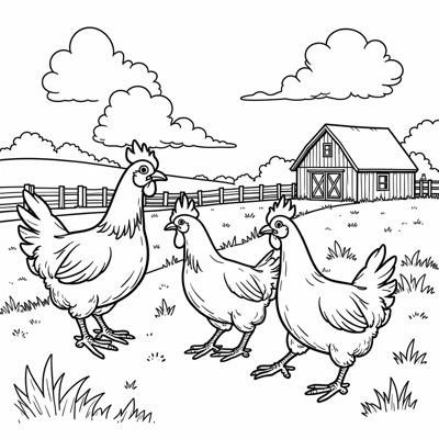 Chicken Coloring Page