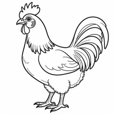 Chicken Coloring Page