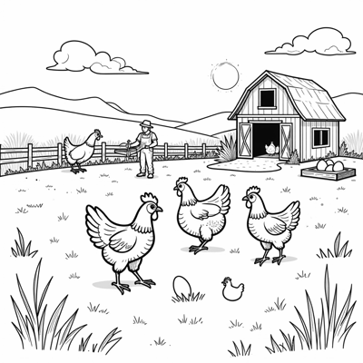 Chicken Coloring Page