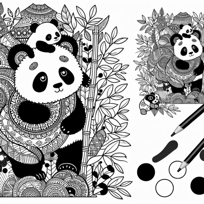 Cuddly Panda Design A Mandala With The Pandas... Coloring Page