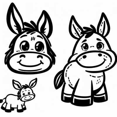 Donkey That Looks Like A Monkey Coloring Page