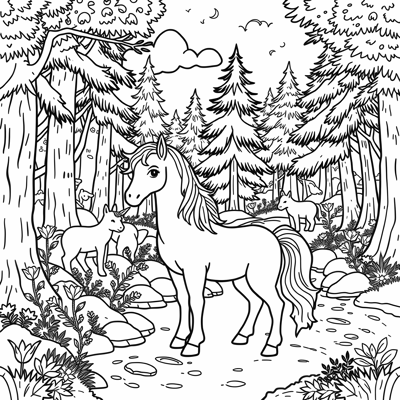 Unicorn Coloring Page