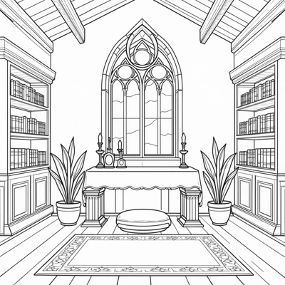 Catholic Relaxation No People Coloring Page