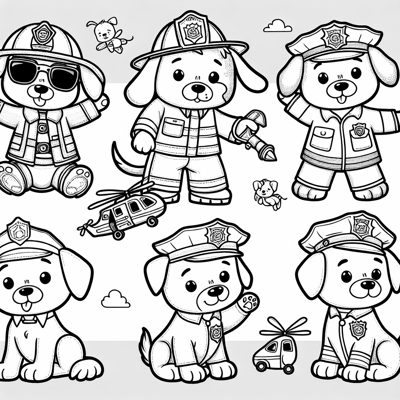 Paw Patrol All Characters Coloring Page