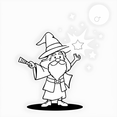 A Young Manga Wizard With A Mysterious Aura... Coloring Page