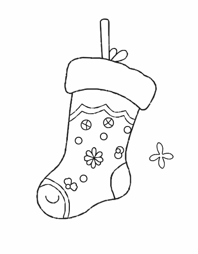 Beautifully Decorated Christmas Stocking Filled... Coloring Page