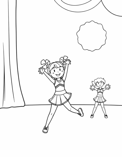 Cheerleading Show Coloring Page