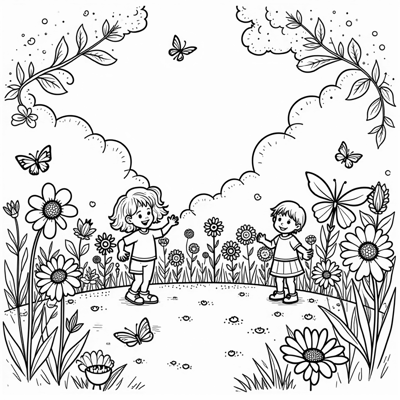 A Flowers Coloring Page