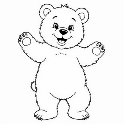 A Dancing Bear Coloring Page