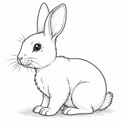 A Picture Of A Rabbit Coloring Page
