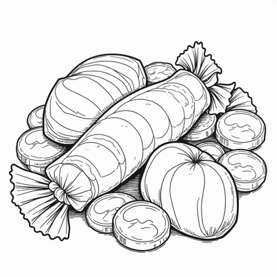 Large Pieces Of Candy Coloring Page