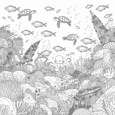 Underwater World Coloring Page