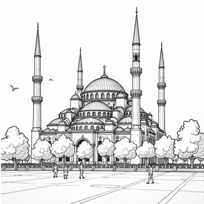 Masjid Nabawi Coloring Page