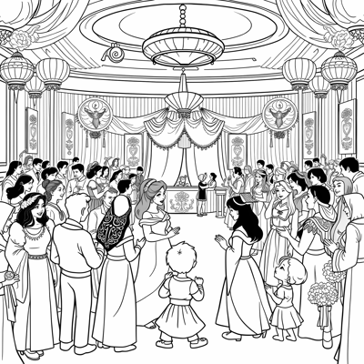 Princess Belle And Princess Mulan Coloring Page