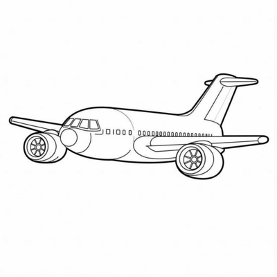 Airplane Image In The Sky Coloring Page