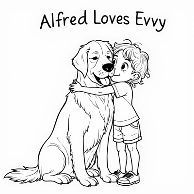 The Words Alfred Loves Evvy On The Top Of Page A... Coloring Page