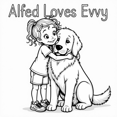 The Words Alfred Loves Evvy On The Top Of Page A... Coloring Page