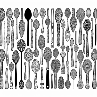 Spoons With The Words Planned Panicked Mock Vote... Coloring Page