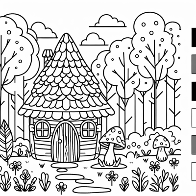 Design A Cottage Core Styled Mushroom House Deep... Coloring Page