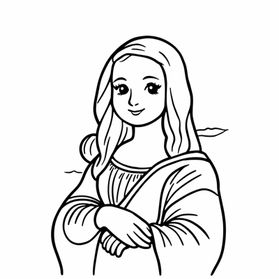 Mona Lisa Coloring Page