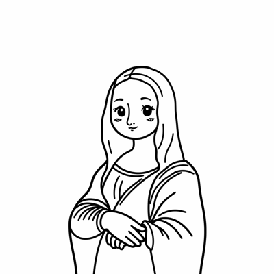 Mona Lisa Coloring Page