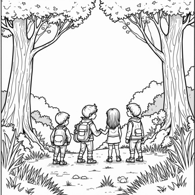 Childrens Cartoon Coloring Page