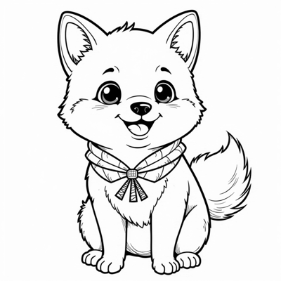 A Samurai Shiba-inu Coloring Page