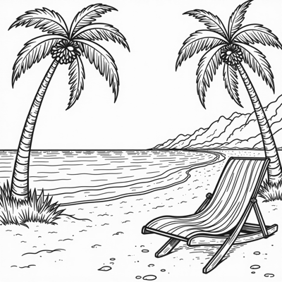 Beach Coloring Page