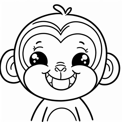 Happy Monkey Coloring Page