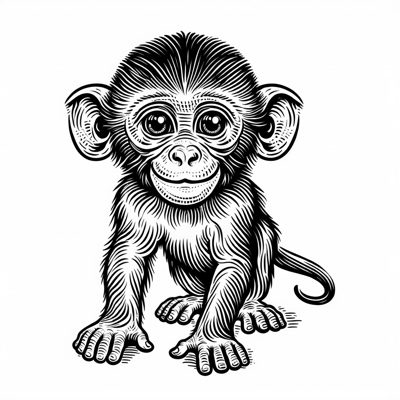 Monkey Coloring Page