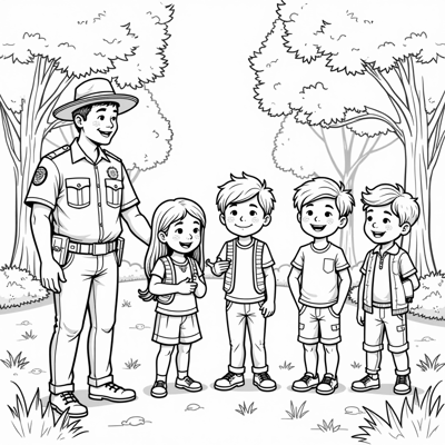 Cinco De Mayo Celebration In A Park With Grass And... Coloring Page